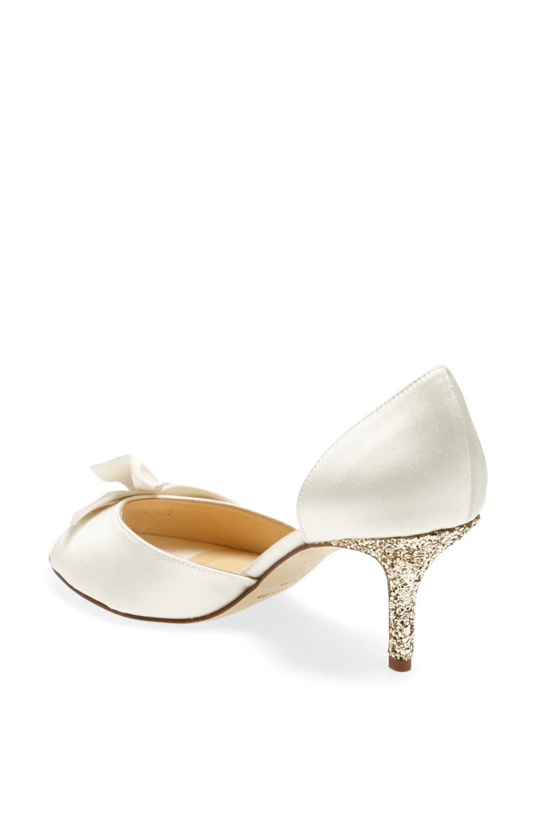 'sala' pump, Alternate, color, IVORY SATIN/ GOLD GLITTER