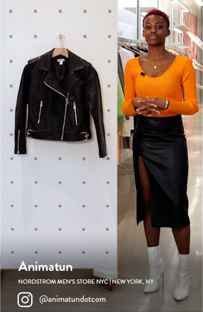 Brandy Faux Leather Moto Jacket, sales video thumbnail
