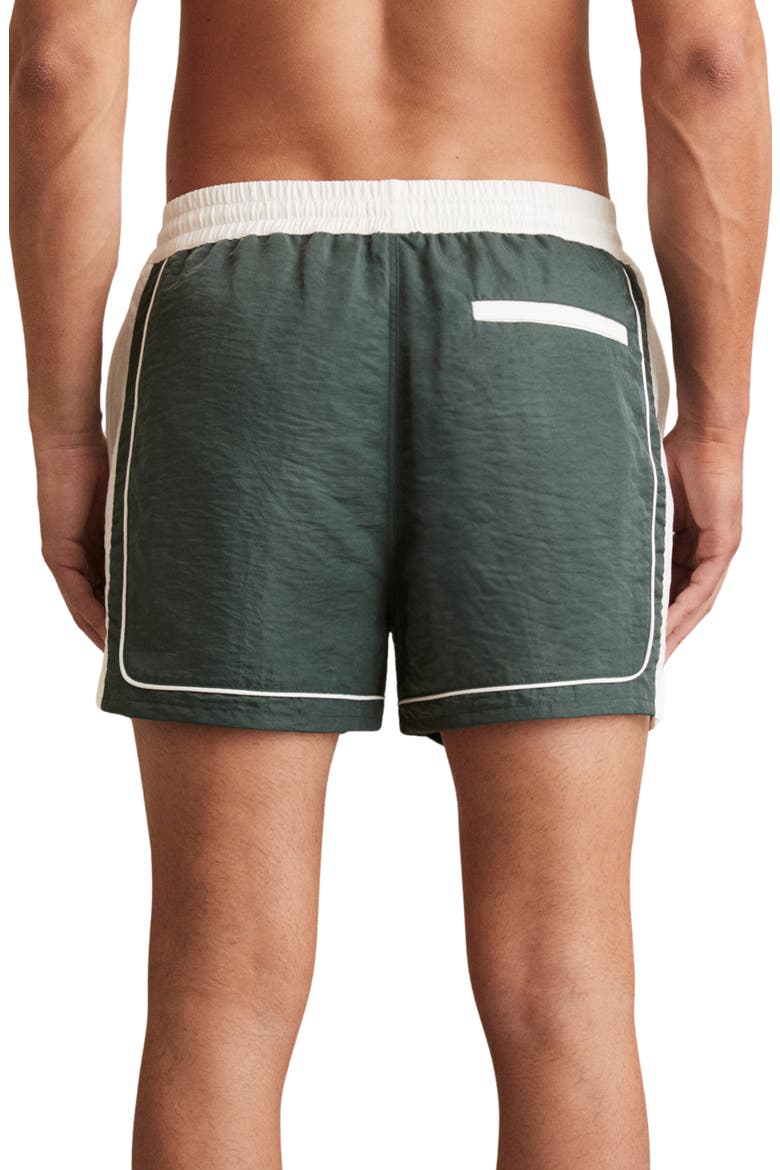 Cano Swim Trunks, Alternate, color, DARK GREEN/ WHIT