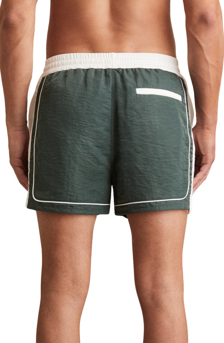 Reiss Cano Swim Trunks, Alternate, color, Dark Green/ Whit