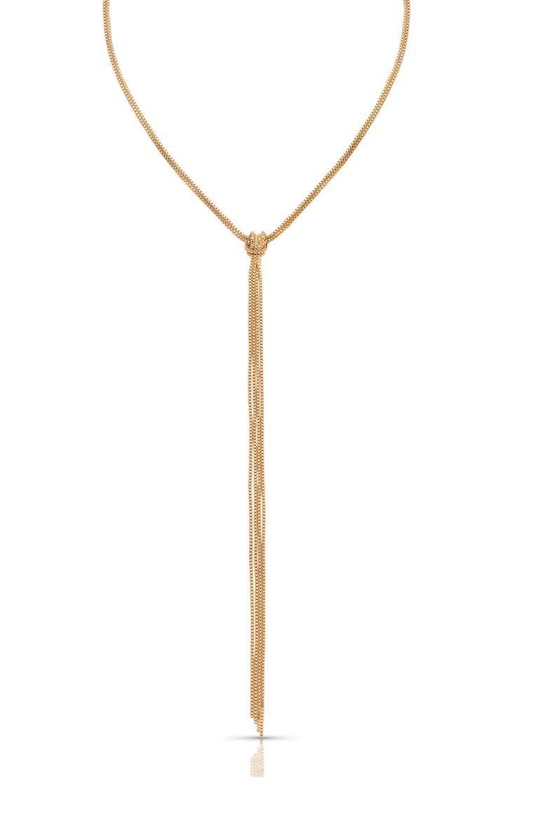 18K Gold Plated Box Chain Y-Necklace, Main, color, GOLD