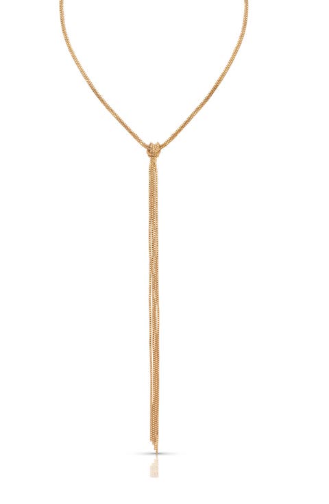 18K Gold Plated Box Chain Y-Necklace
