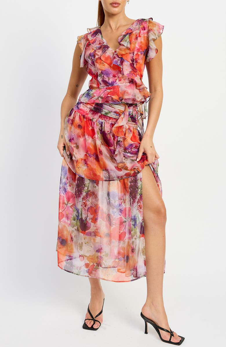 En Saison Magnolia Ruffle Sleeveless Top, Main, color, 