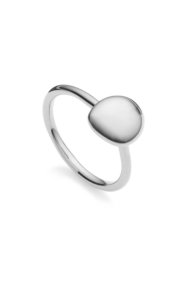 Nura Small Pebble Stacking Ring, Main, color, SILVER