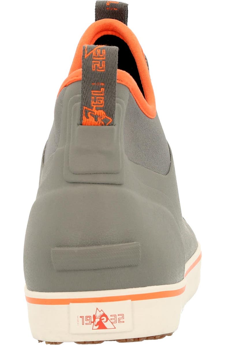 Rocky Drystrike Waterproof Gray & Orange Deck Boot, Alternate, color, Charcoal Grey Orange