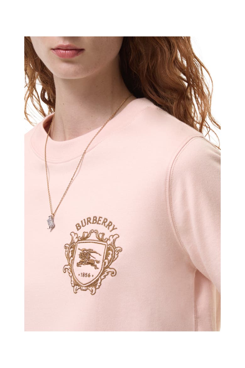 Knight Crest Cotton T-shirt, Alternate, color, Bouquet pink