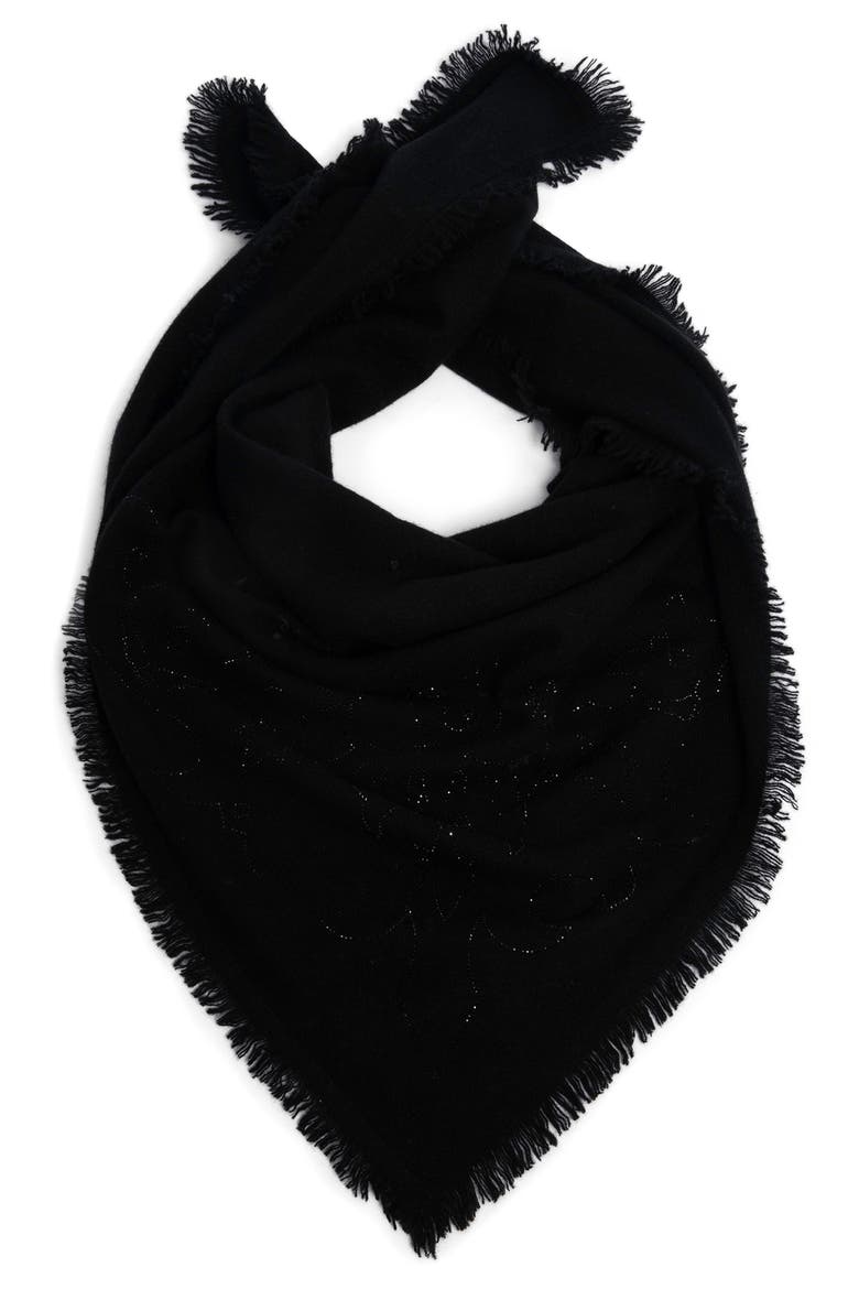 Stevie Strass Western Cashmere Scarf, Main, color, BLACK