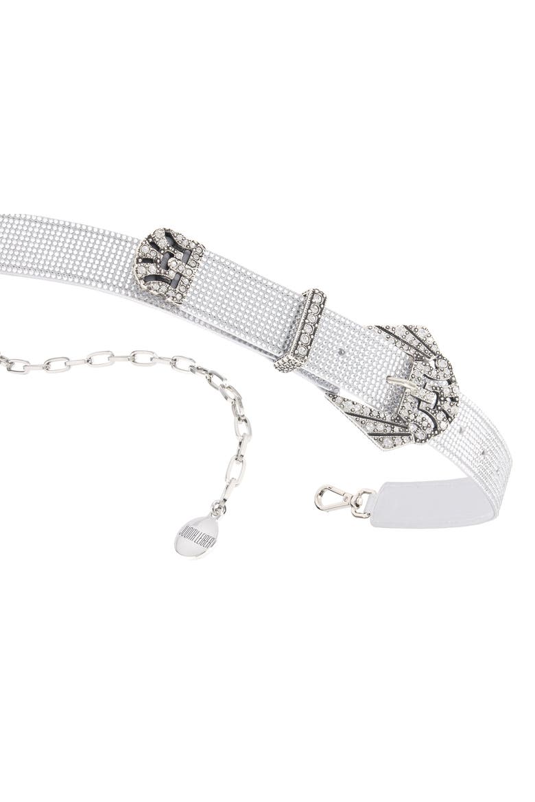 Art Deco Chain Belt, Alternate, color, Silver Rhine