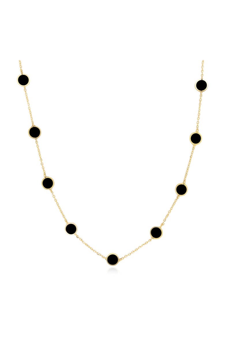 The Lovery Fine Jewelry Onyx Bubble Chain Necklace, Main, color, Onyx