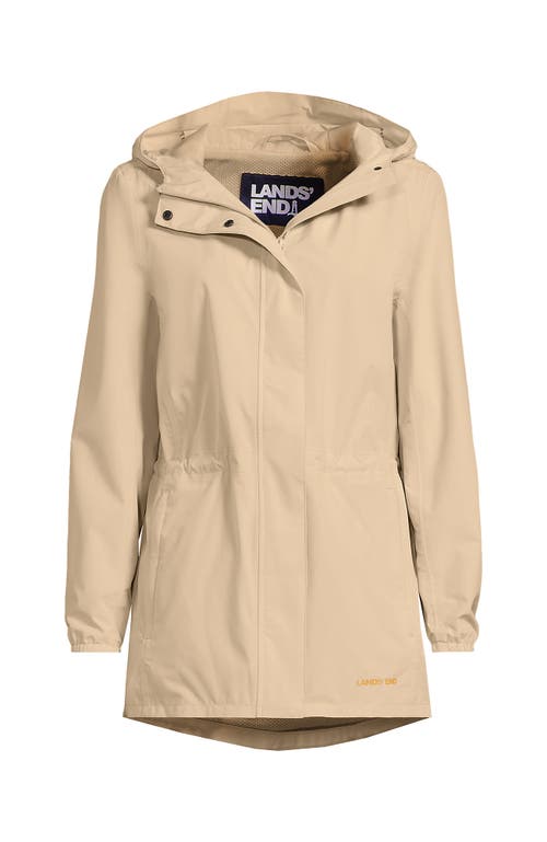 Lands' End Squall Packable Waterproof Raincoat In Champagne