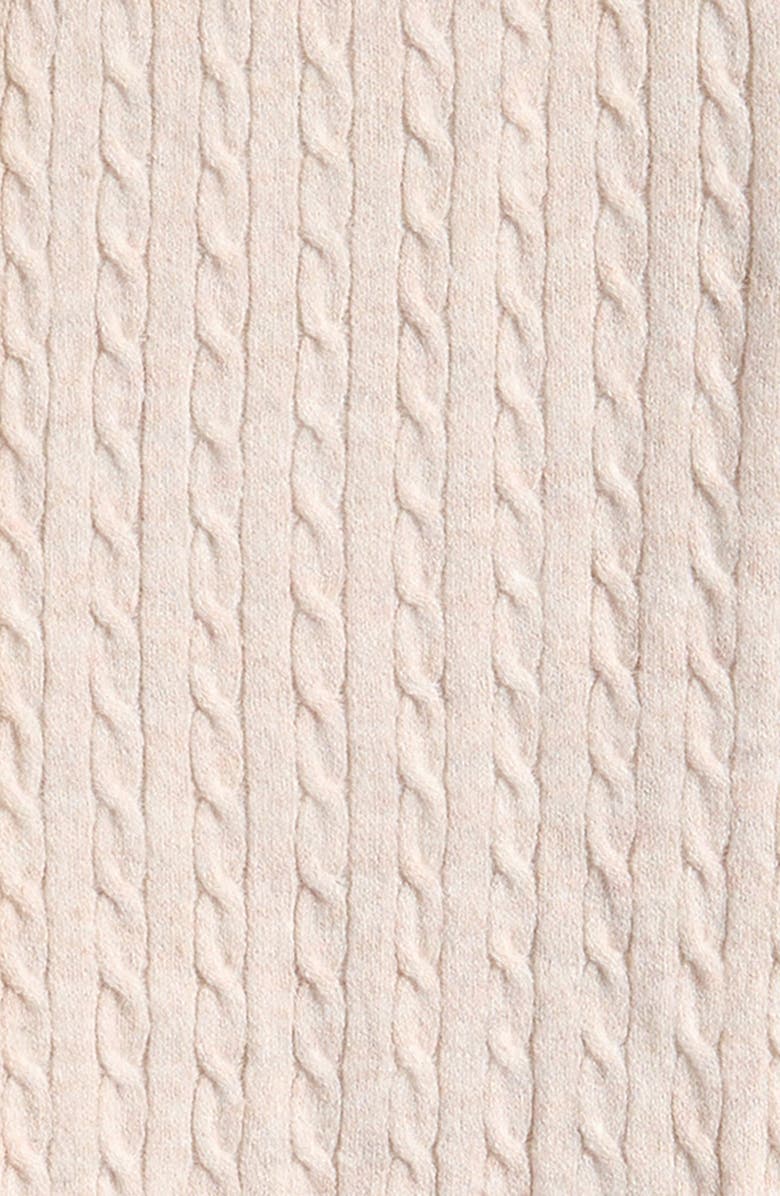 Freshman Kids' Tipped Cable Knit Cardigan, Alternate, color, Mocha White With Blue Tipping