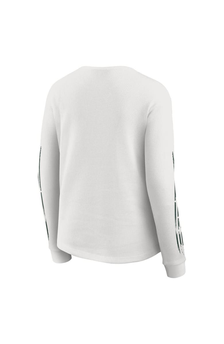 WEAR by Erin Andrews Women's WEAR by Erin Andrews White Green Bay Packers Graphic Waffle Long-Sleeve T-Shirt, Alternate, color, White