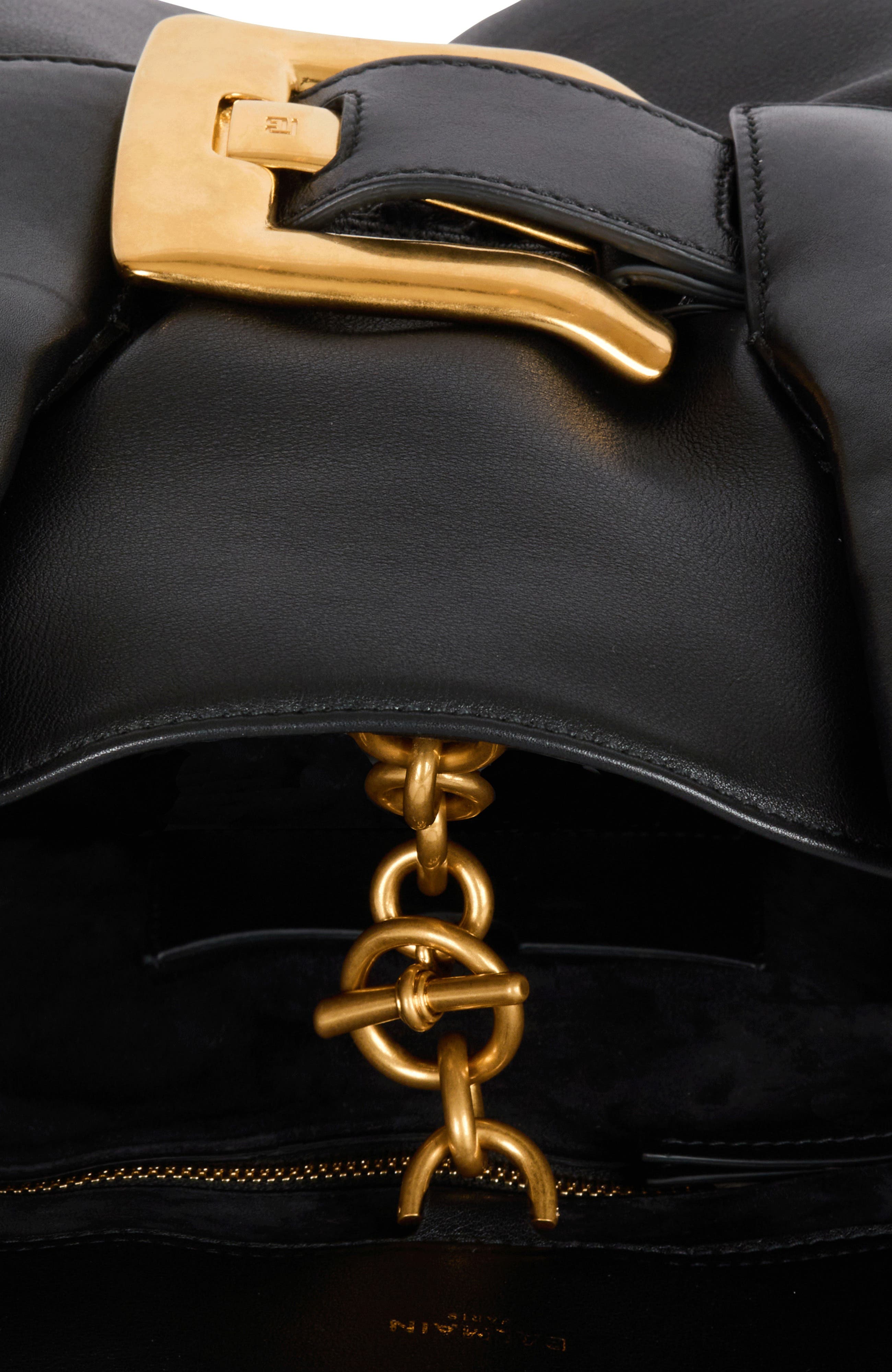 Balmain Large calfskin Anthem bag, Alternate, color, Black