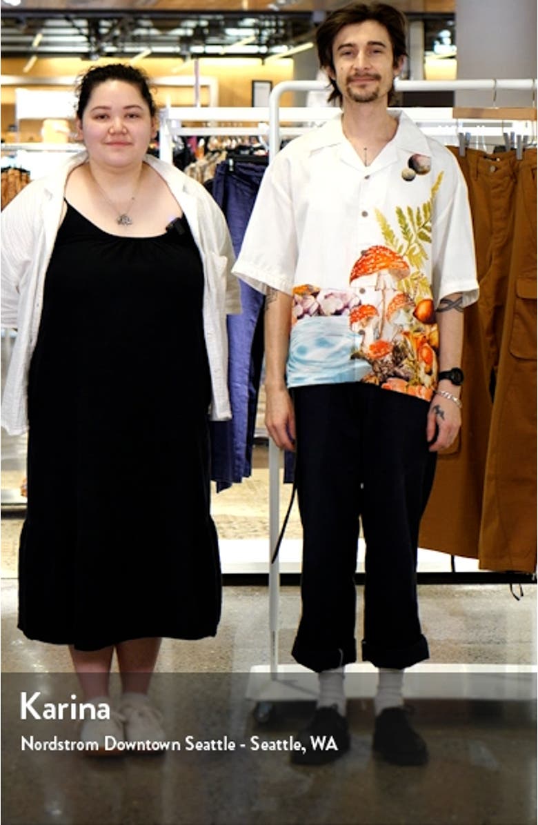 Ripple Print Short Sleeve Button-Up Shirt, sales video thumbnail