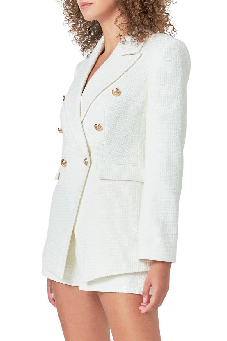 Tweed Blazer, Alternate, color, WHITE