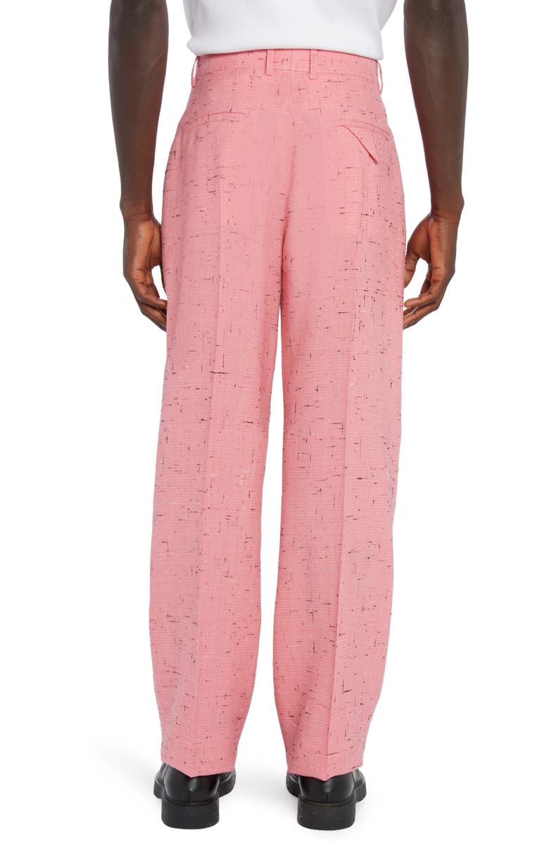 Bottega Veneta Pleated Crosshatch Viscose Blend Pants, Alternate, color, 