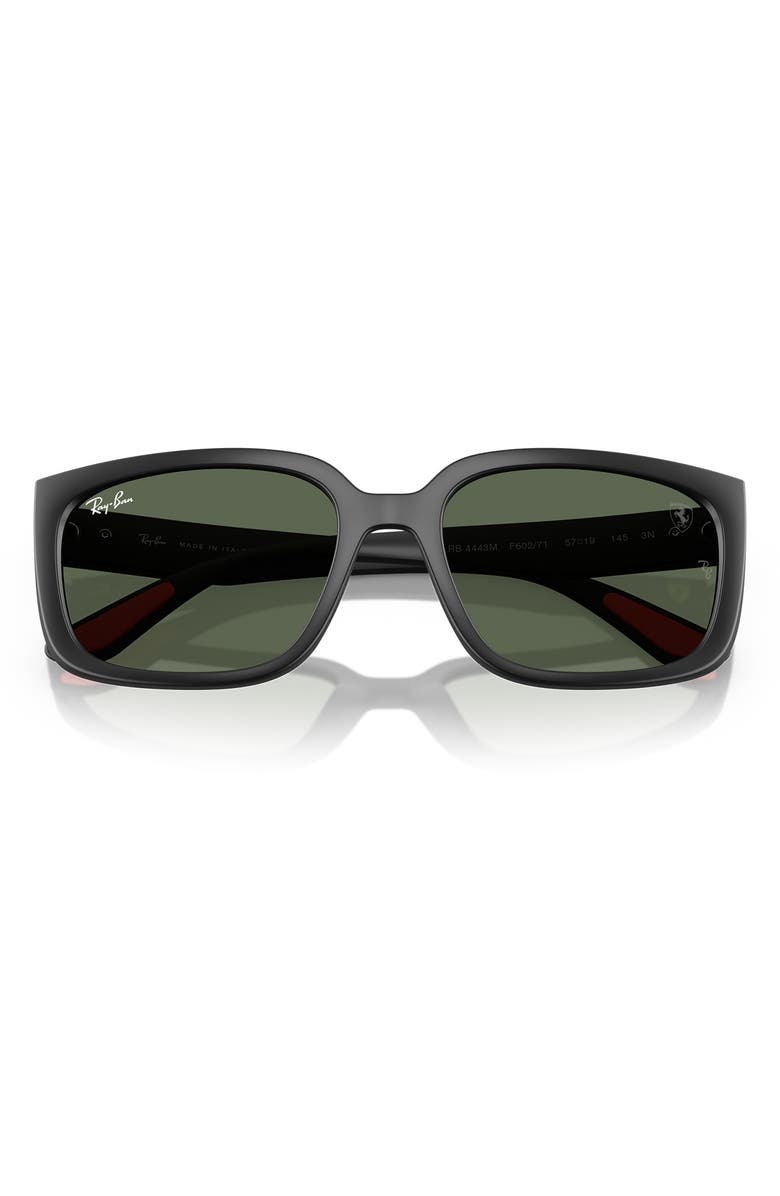 Ray-Ban x Scuderia Ferrari 57mm Square Sunglasses, Alternate, color, Matte Black