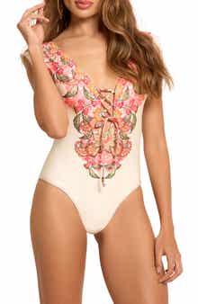 Cosita Linda Lace-Up One-Piece Swimsuit