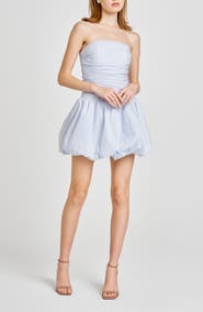 WAYF Bonnie Strapless Bubble Hem Minidress