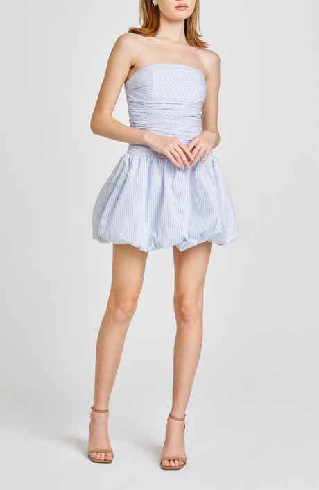 WAYF Bonnie Strapless Bubble Hem Minidress