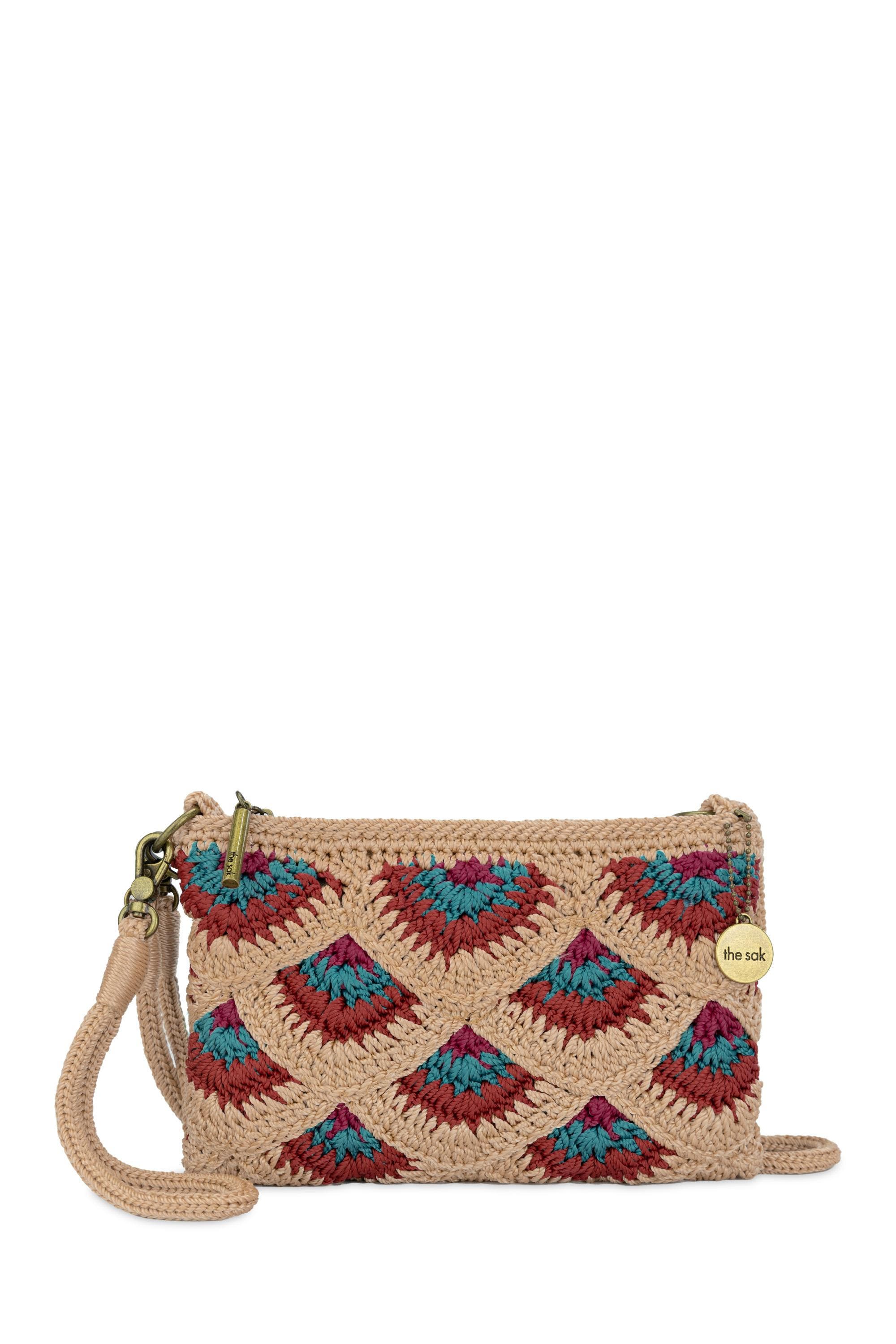 The Sak Vita Hand Crochet Crossbody Wristlet, Alternate, color, Bamboo Mermaid