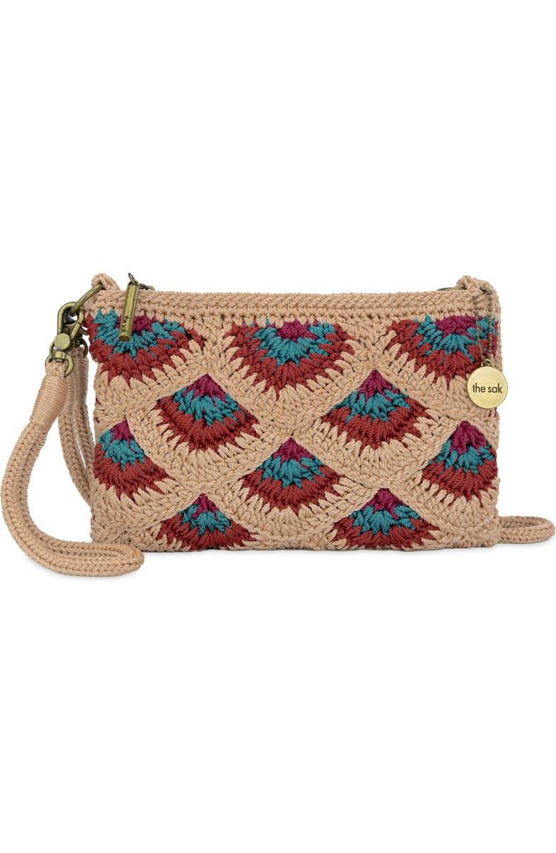 The Sak Vita Hand Crochet Crossbody Wristlet, Alternate, color, Bamboo Mermaid