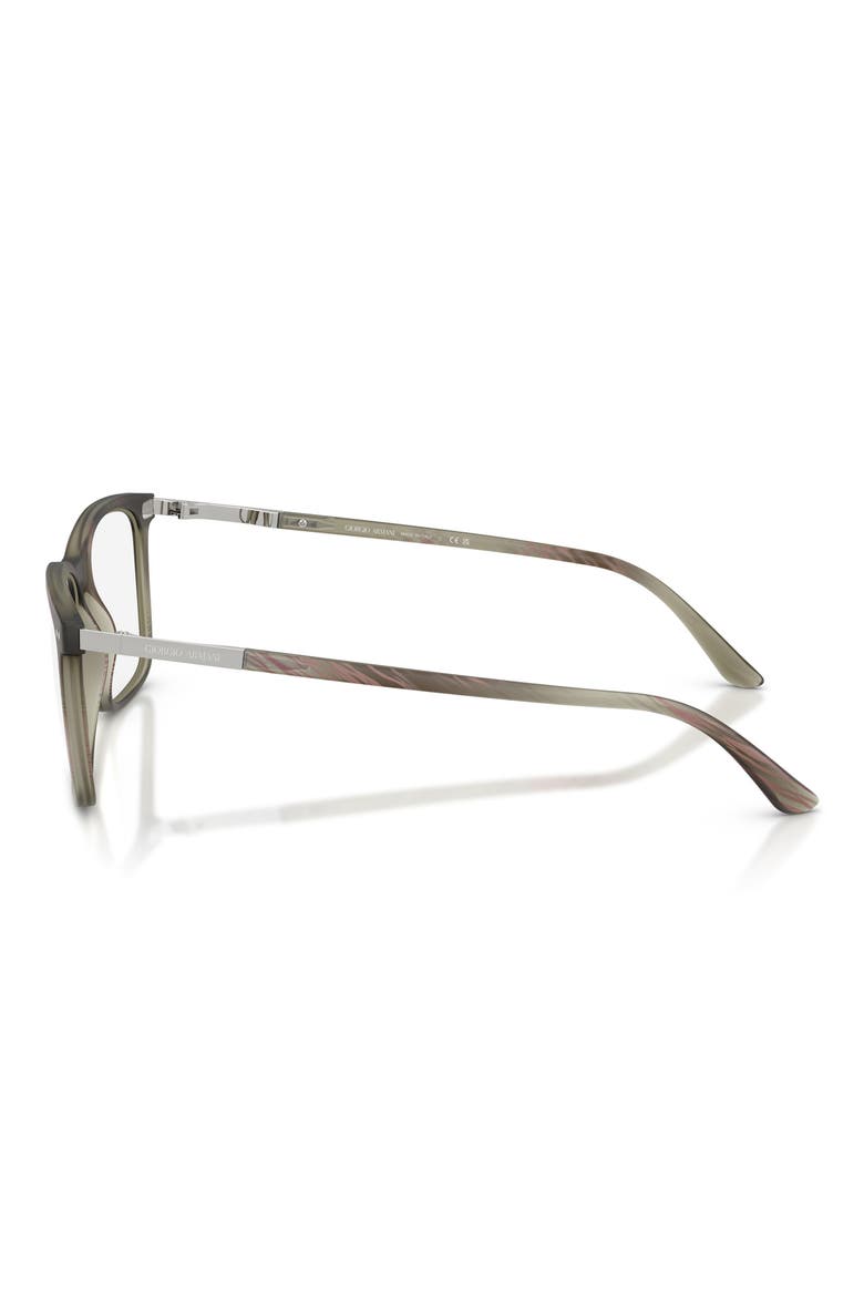 56mm Square Optical Glasses, Alternate, color, STRIPED OLIVE / DEMO LENS