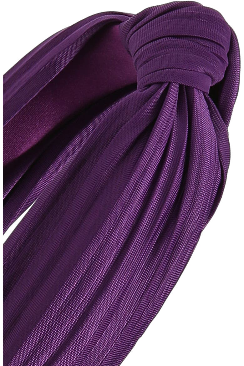 Pleated Center Knot Headband, Alternate, color, PURPLE