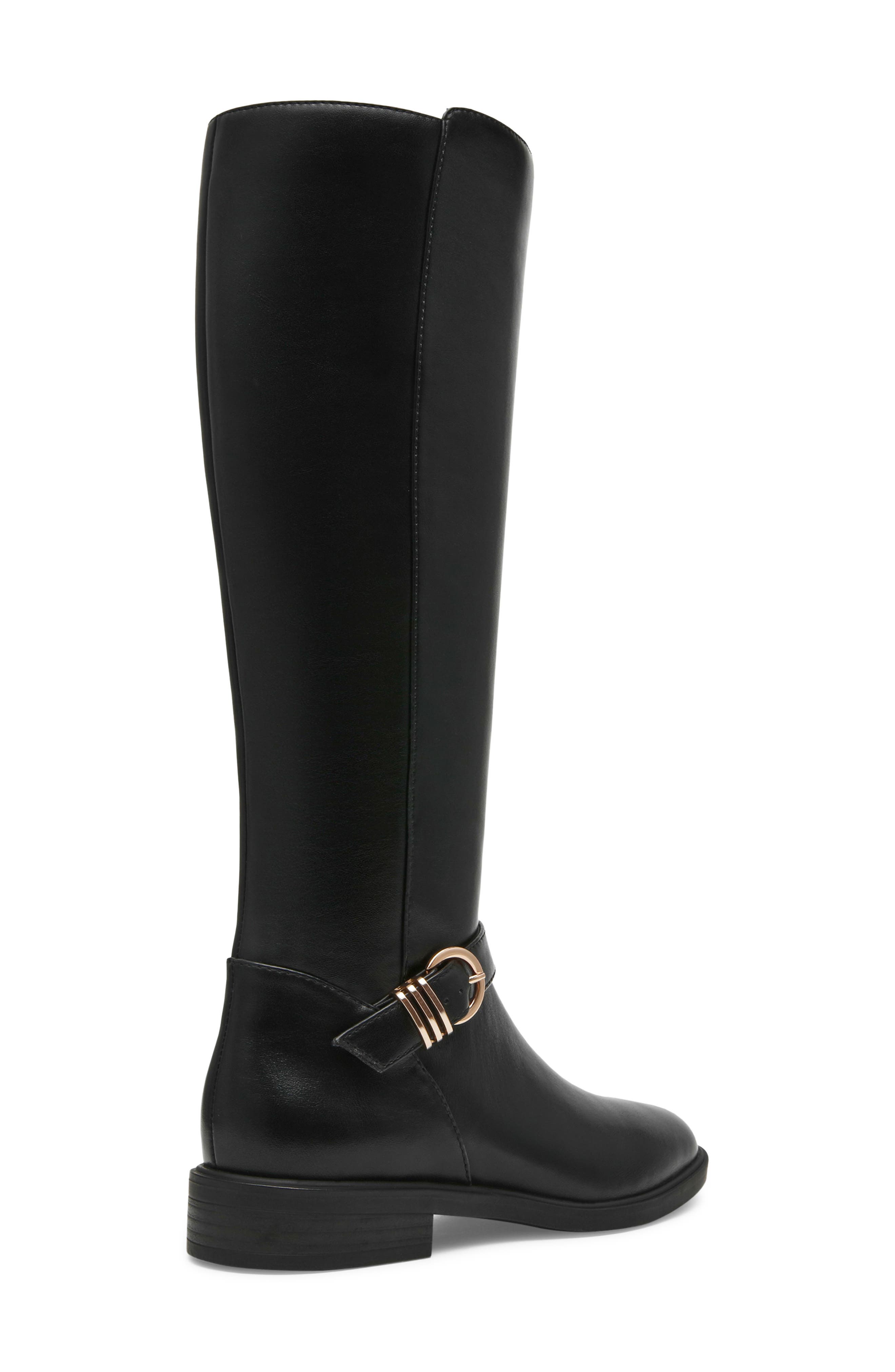 Aksolana Faux Leather Knee High Boot, Alternate, color, BLACK SMOOTH