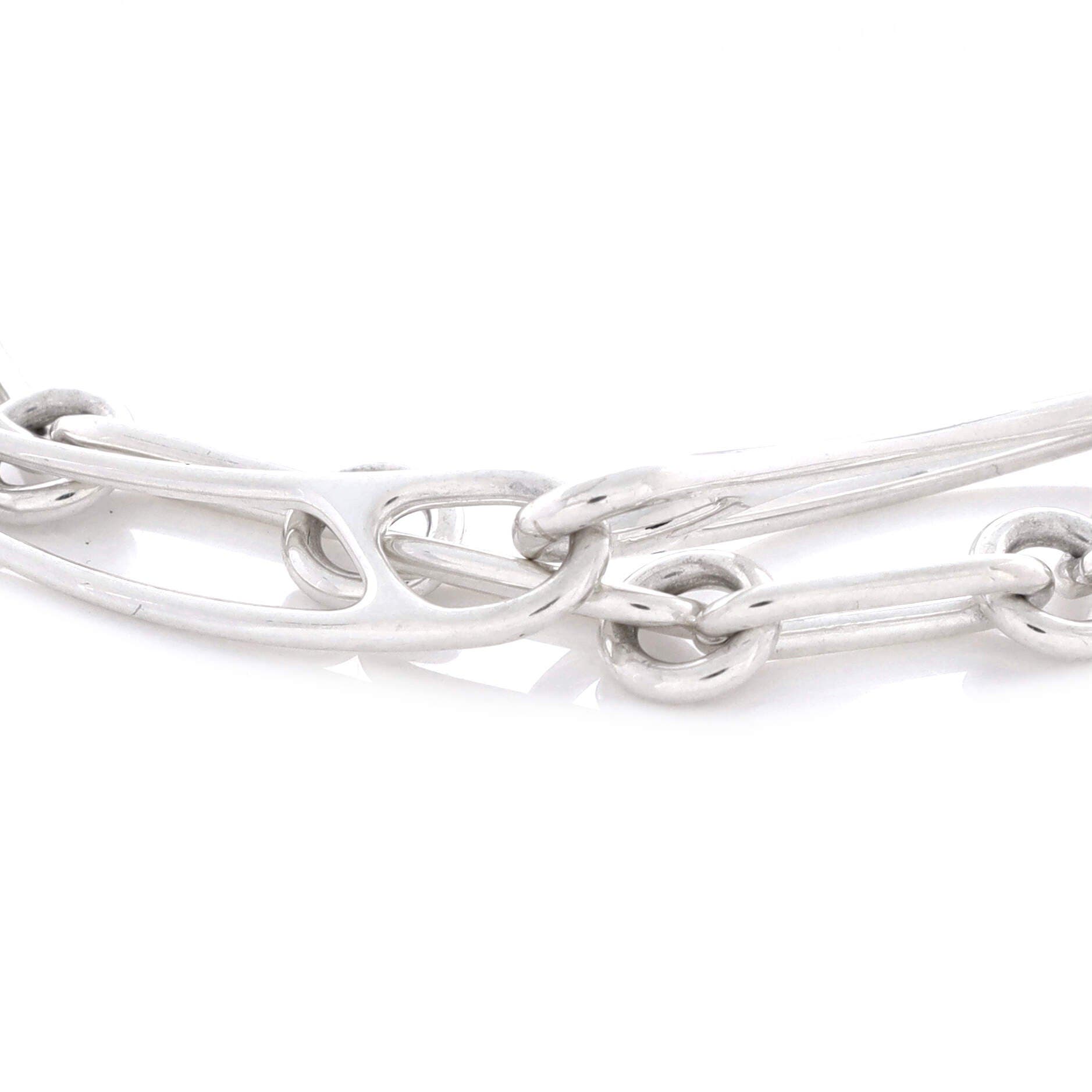 Pre-Owned Hermes Chaine d'Ancre Punk Bracelet Sterling Silver, Alternate, color, Silver