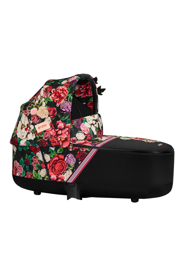 Priam Lux Dark Spring Blossom Carry Cot, Alternate, color, BLACK