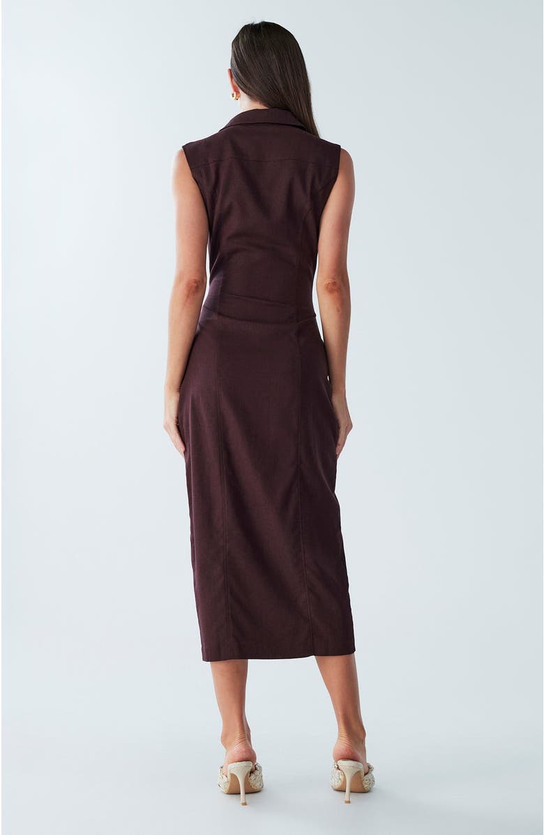 BWLDR Stassi Linen Dress, Alternate, color, Chocolate