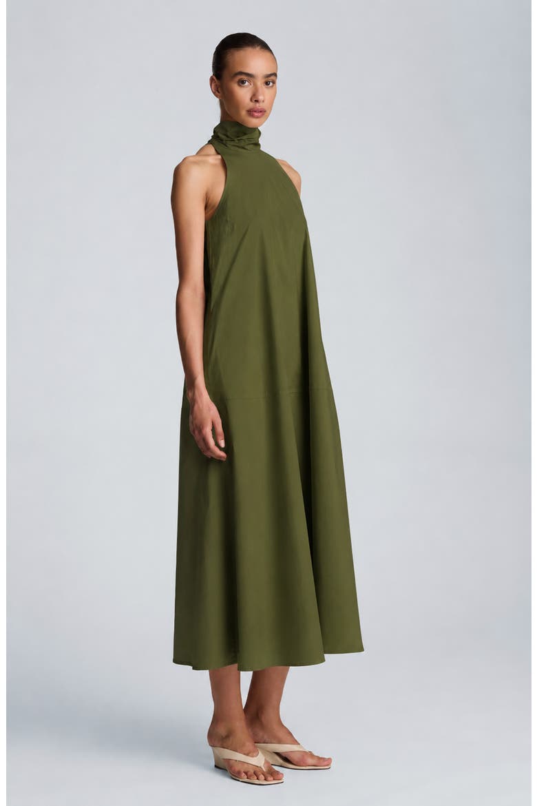 Sleeveless A-Line Dress, Alternate, color, BREEN