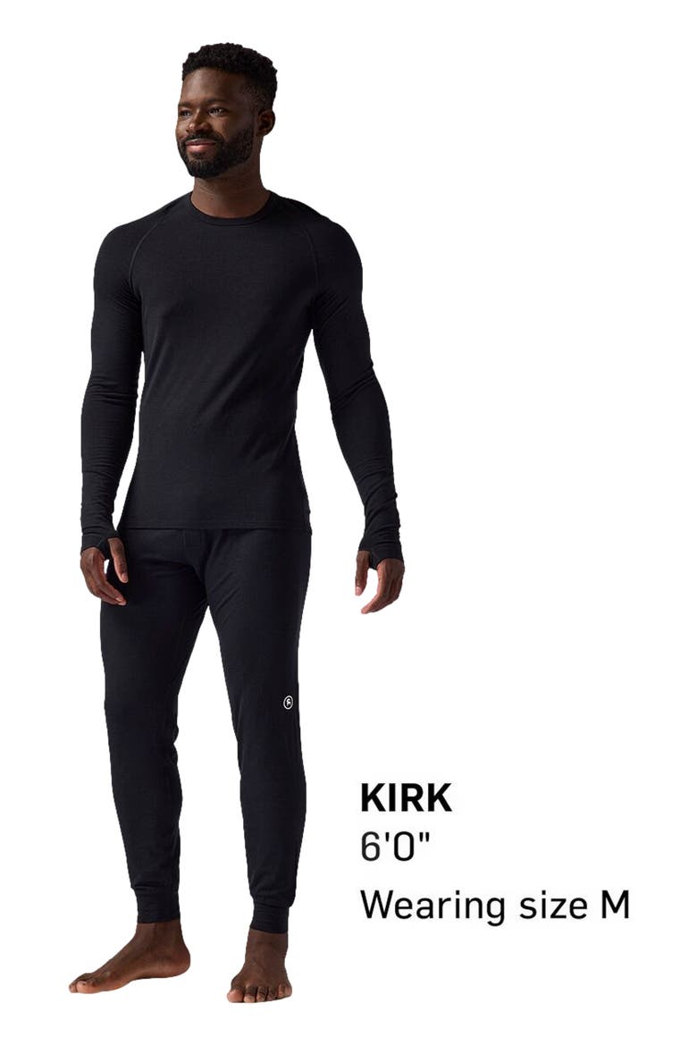 Cedars Rws Merino Lt-Wt Baselayer Crew Top - Men's, Alternate, color, Black