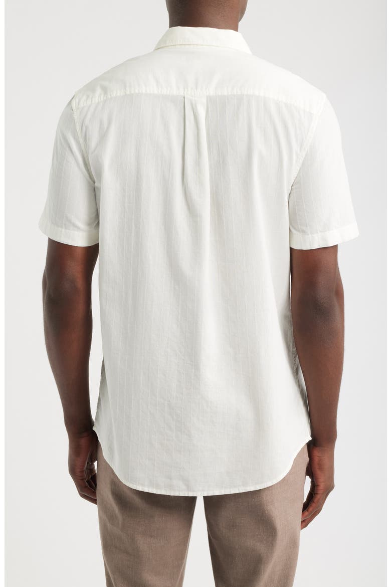 Short Sleeve Cotton Button-Up Shirt, Alternate, color, WHITE HOT