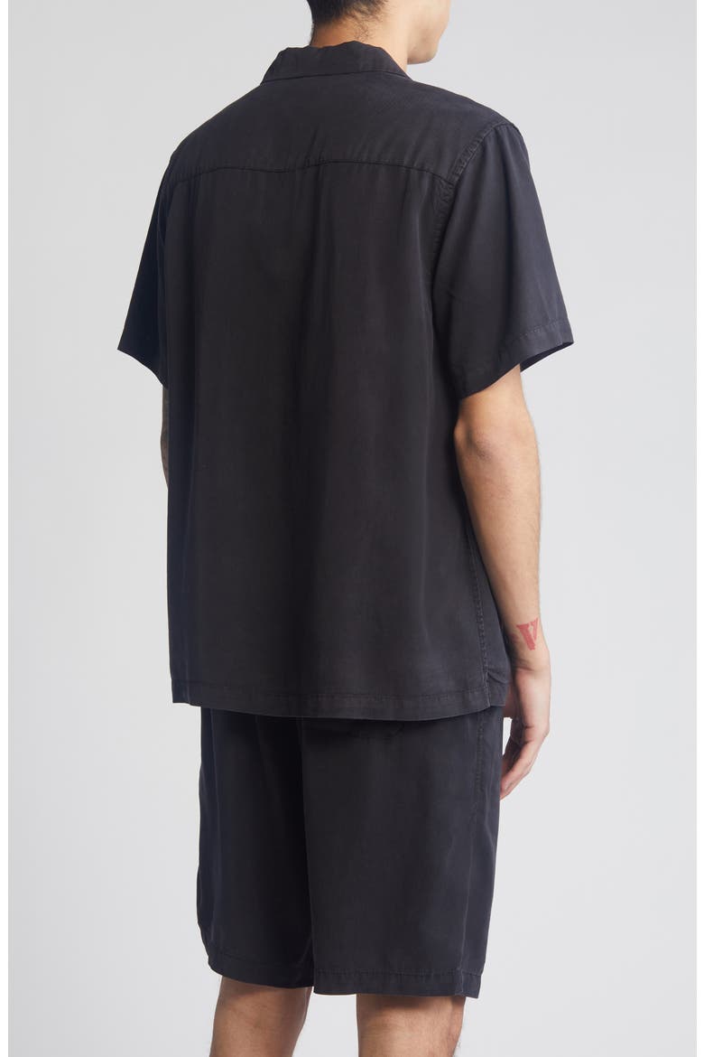 Gibson Short Sleeve Camp Shirt, Alternate, color, BLACK