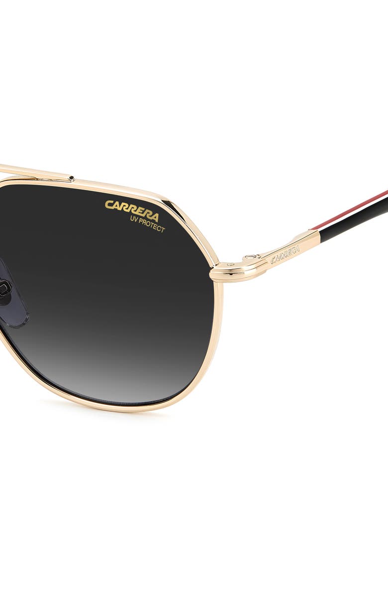 Carrera Eyewear 53mm Gradient Aviator Sunglasses, Alternate, color, Gold Striped Black