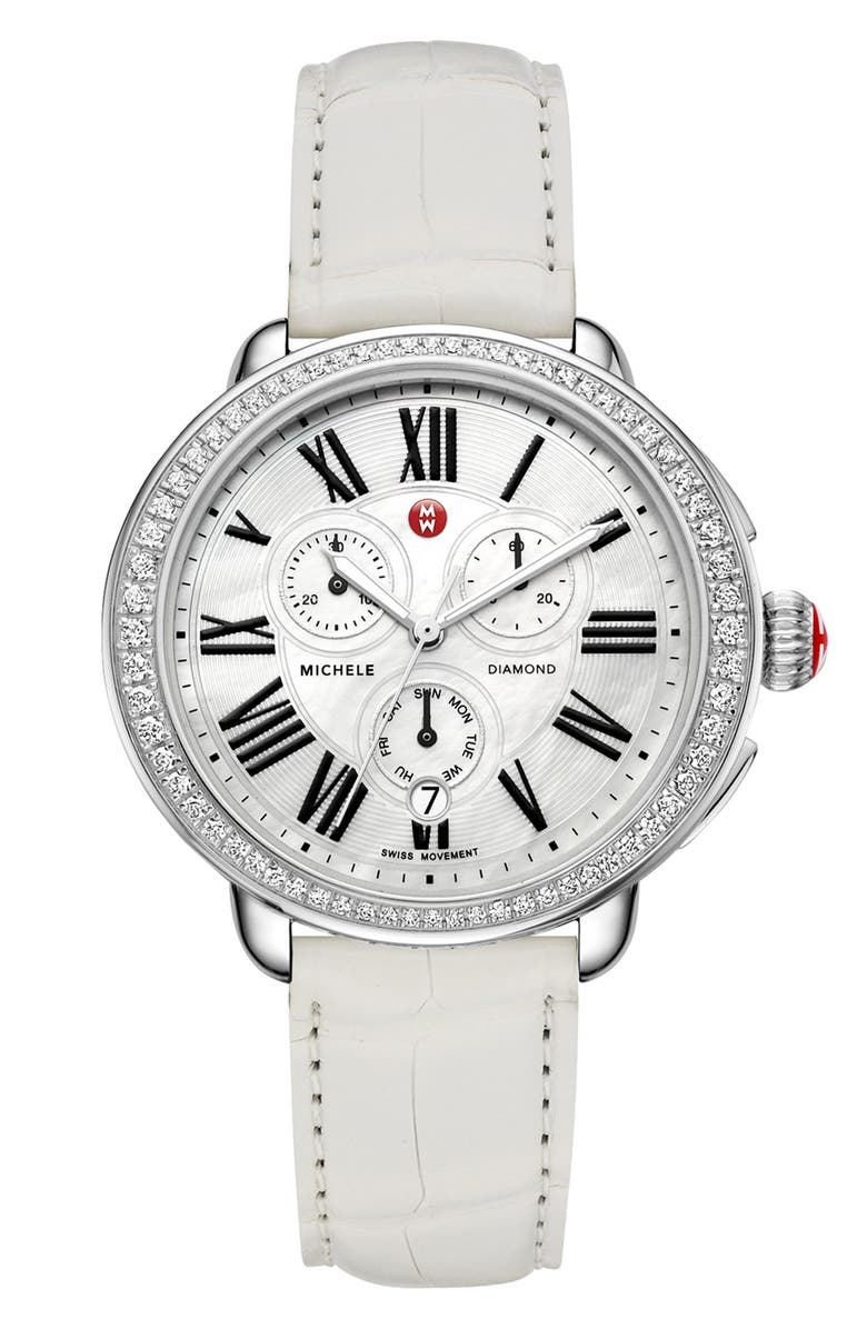 MICHELE 18mm Alligator Watch Strap, Alternate, color, 