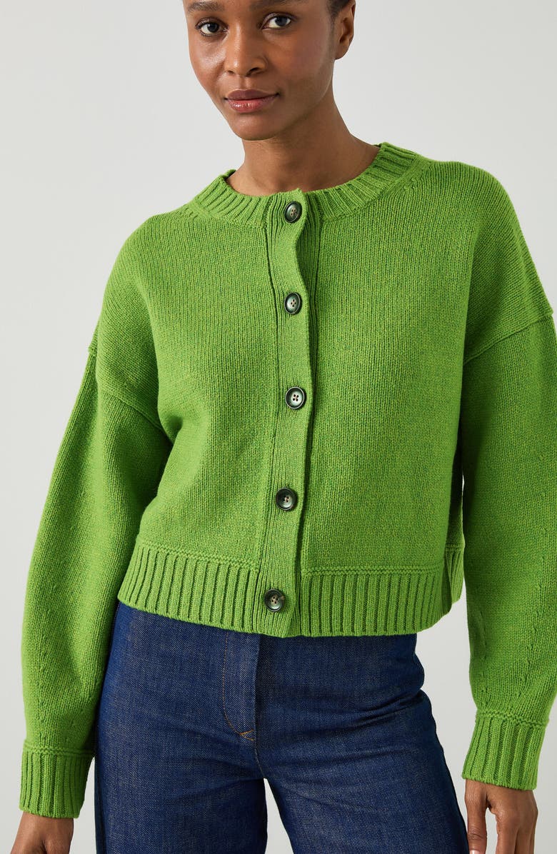 LK Bennett Amore Chunky Merino Wool Cardigan, Alternate, color,