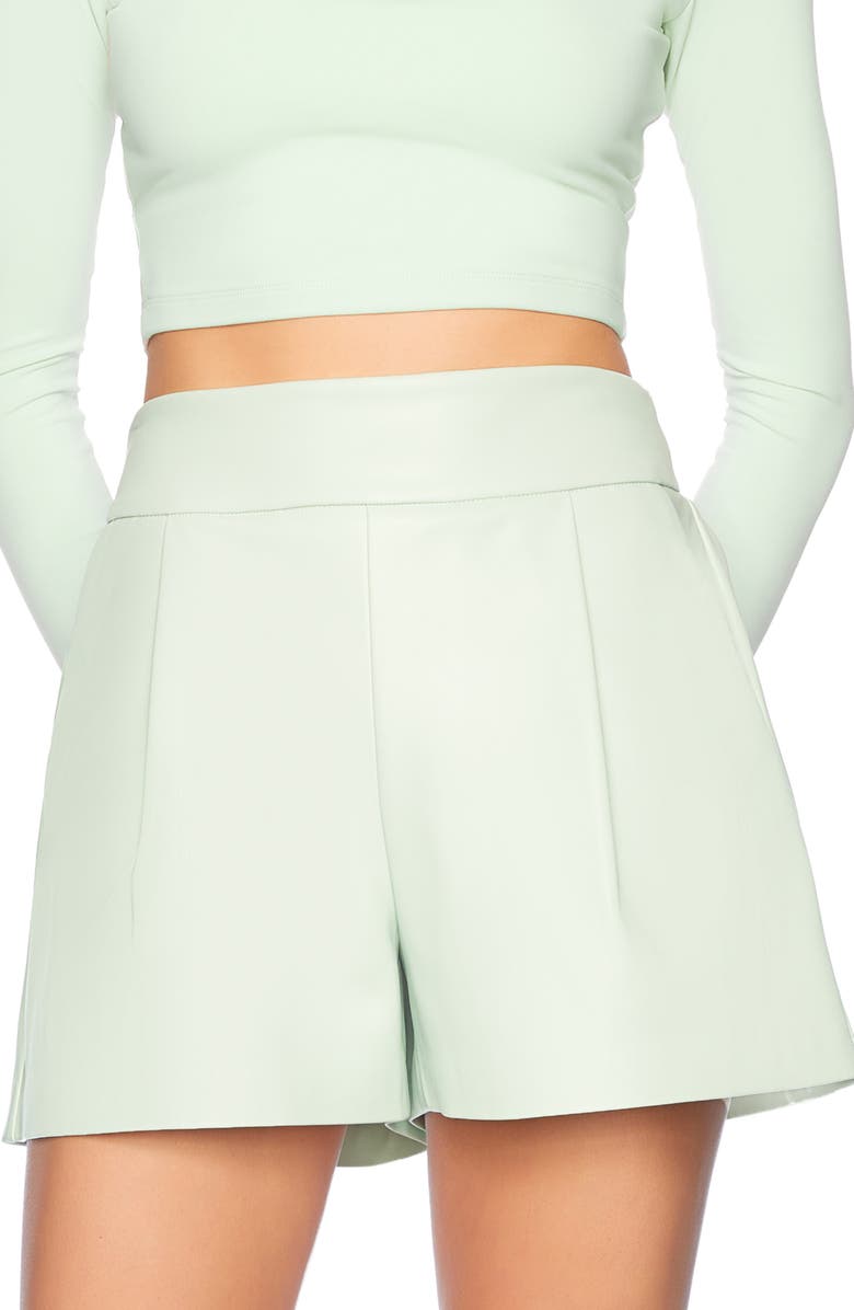 Susana Monaco Faux Leather Shorts, Alternate, color, 