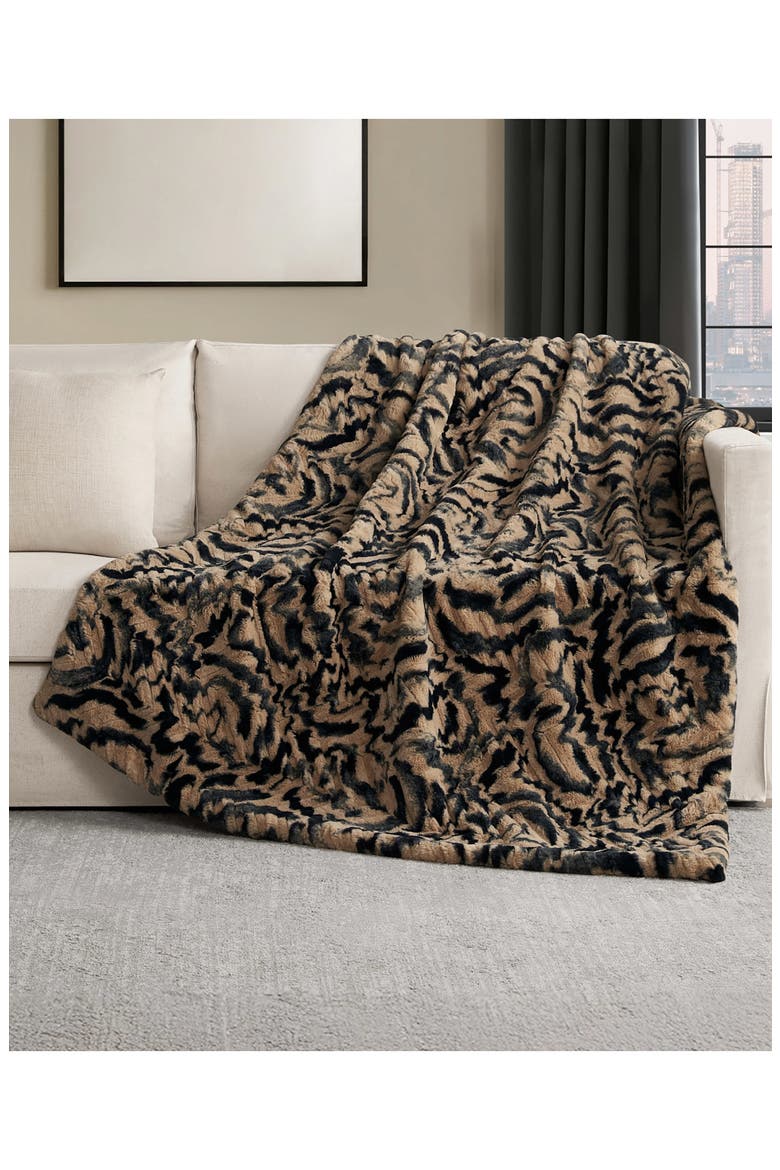 Evelyn Brushstrokes Oversize Blanket, Alternate, color, EVELYN BRUSHSTROKES BROWN