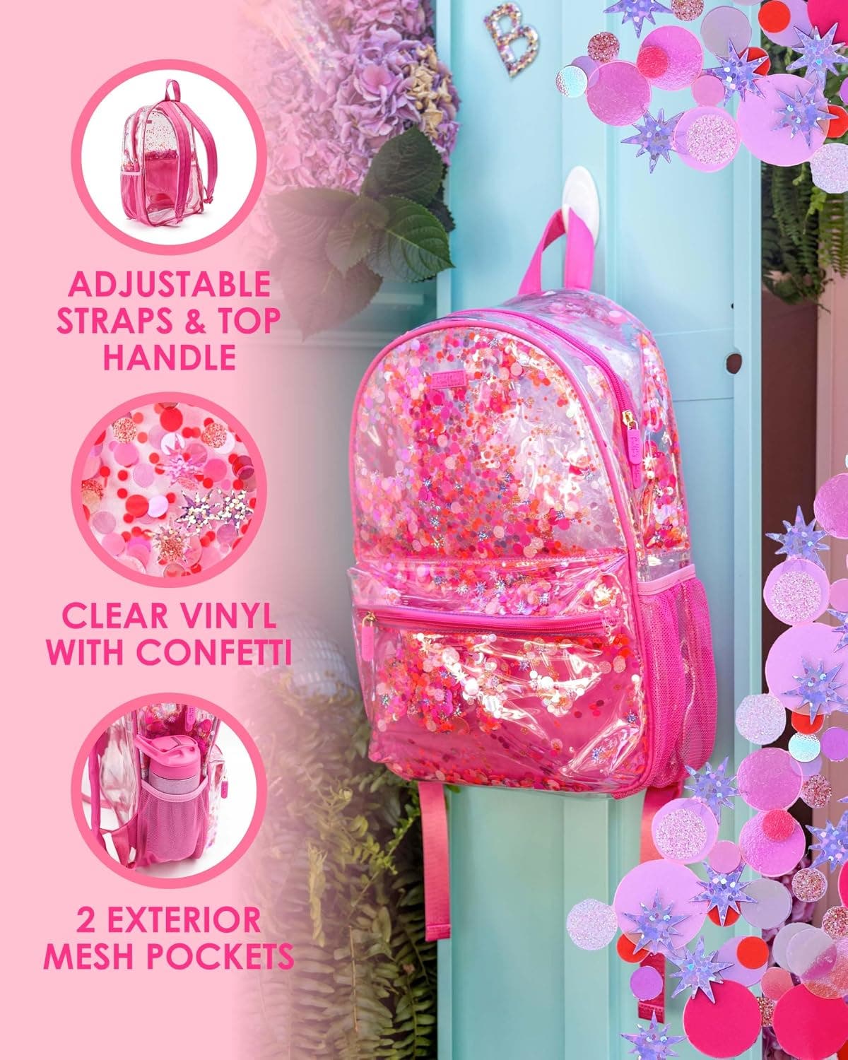 Confetti Backpack, Alternate, color, Pink
