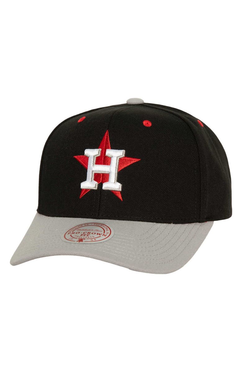 Mitchell & Ness Men's Mitchell & Ness Black Houston Astros Bred Pro Adjustable Hat, Main, color, Black