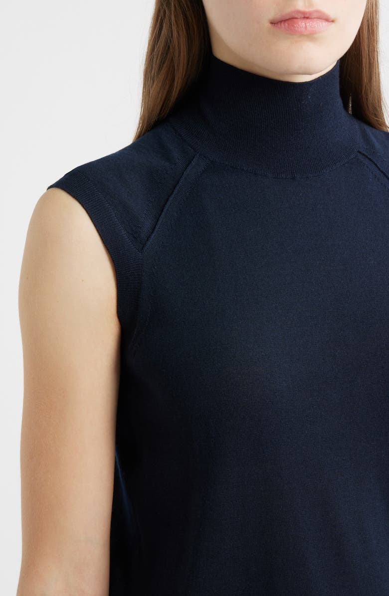 BOSS Fipini Turtleneck Sleeveless Virgin Wool Sweater, Alternate, color,