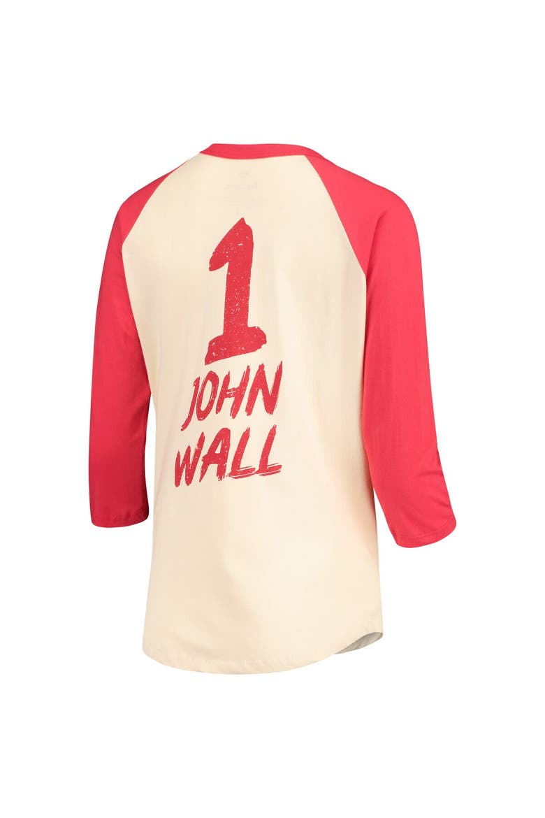 Women's Fanatics Branded John Wall Cream Houston Rockets NBA 3/4-Sleeve Raglan T-Shirt, Alternate, color, Cream