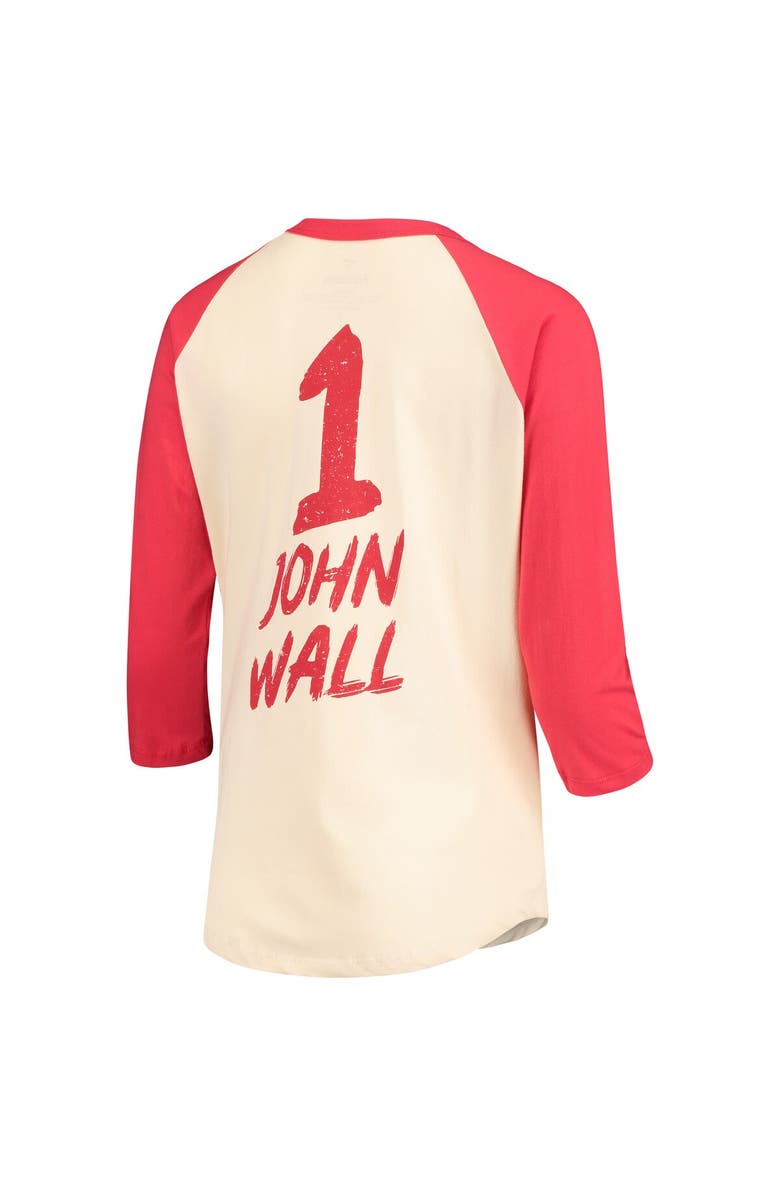FANATICS Women's Fanatics Branded John Wall Cream Houston Rockets NBA 3/4-Sleeve Raglan T-Shirt, Alternate, color,