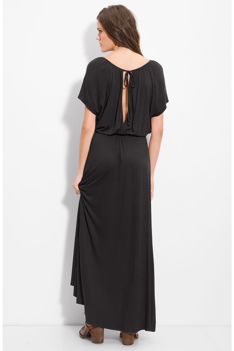 'Girl's Best Friend' Slit Back Maxi Dress, Alternate, color, BLACK