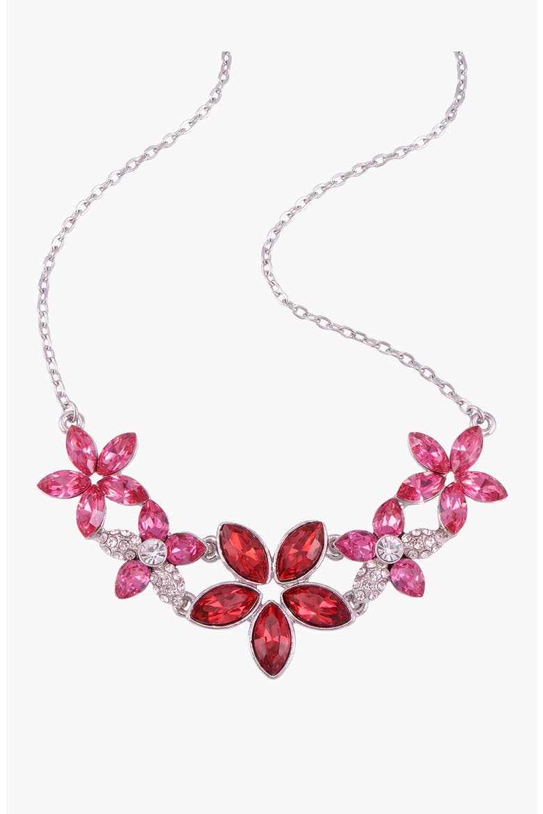 Floral Crystal Statement Necklace, Alternate, color, Fuchsia