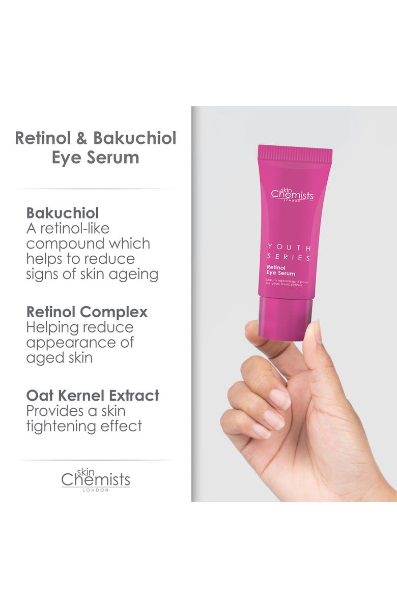 SKINCHEMISTS Youth Series Retinol & Bakuchiol Eye Serum 15ml x 3 Trio Set, Alternate, color, White