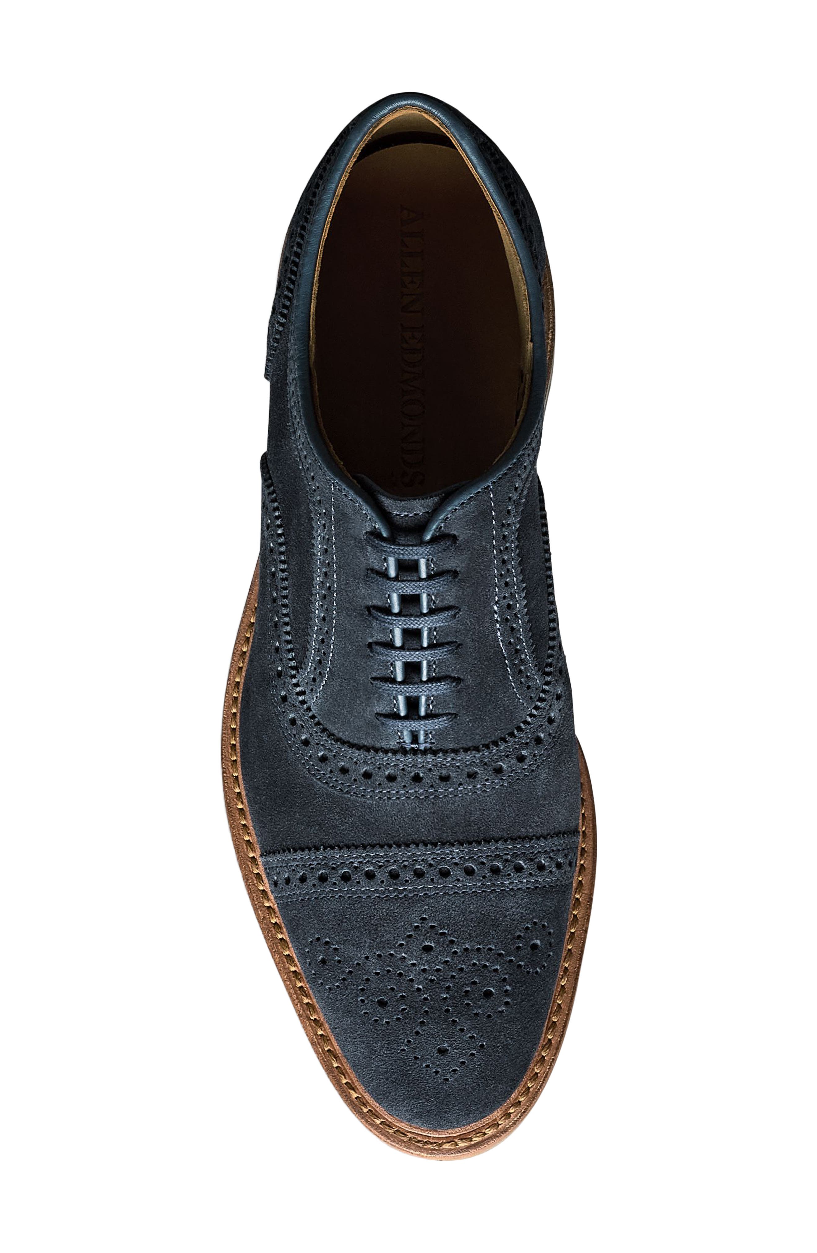 Allen Edmonds Strand Verse Cap Toe Oxford Shoe, Alternate, color, Navy Suede